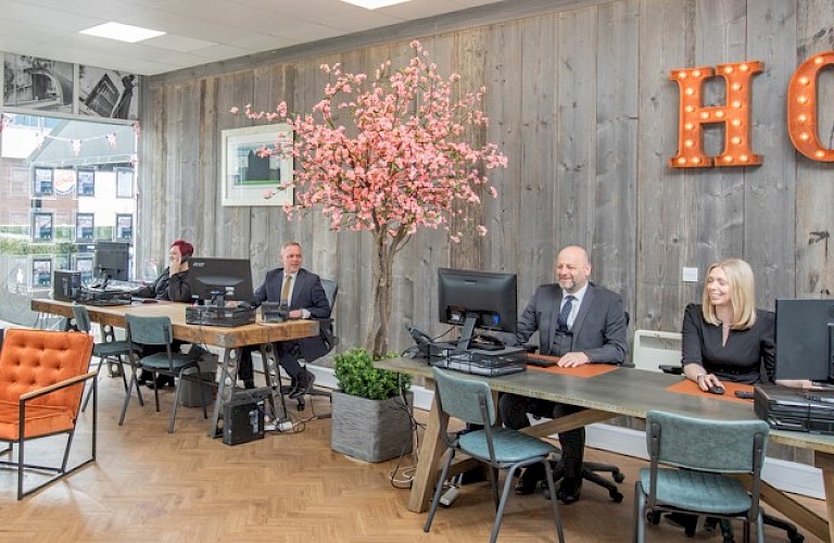 Artificial pink blossom tree - Finishing touch for estate agent office refurb