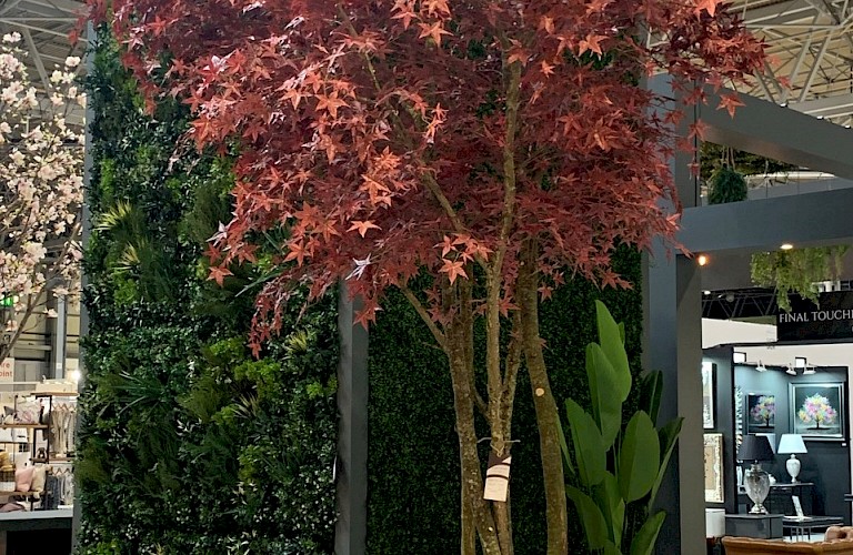 Artificial red maple - Red maple tree with grass base planting